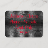 Carte De Visite Monde des cycles (Dos)