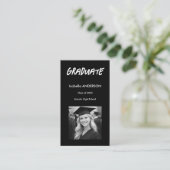 Carte De Visite Mondern Black and White Graduation (Debout devant)