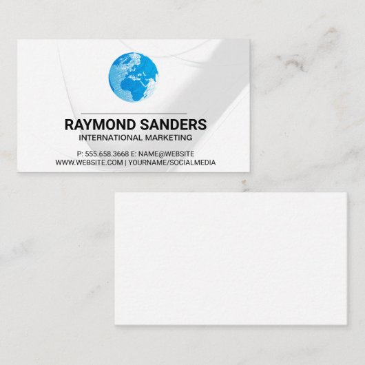 Carte De Visite Mondial | Conception des lignes (Devant / Derrière)