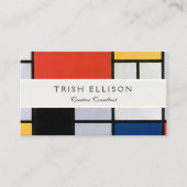 Carte De Visite Mondrial Composition Rouge Jaune Bleu Noir (Devant)