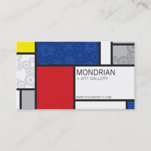 Carte De Visite Mondrial Minimaliste De Stijl Cercles Art Retro