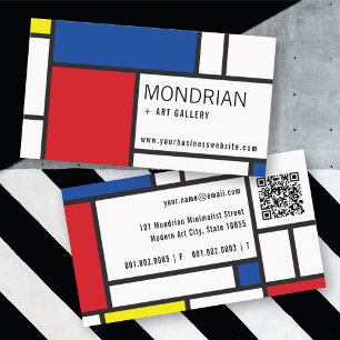 Carte De Visite Mondrian Art Moderne De Stijl Minimaliste Abstrait