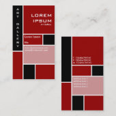 Carte De Visite Mondrian - Maroon (Devant / Derrière)