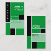 Carte De Visite Mondrian - Vert herbe (Devant / Derrière)