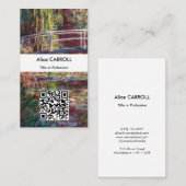 Carte De Visite Monet - Eau Lily étang, Harmonie rose - QR Code (Devant / Derrière)
