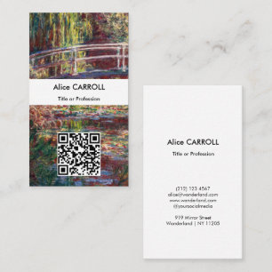 Carte De Visite Monet - Eau Lily étang, Harmonie rose - QR Code