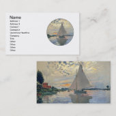 Carte De Visite Monet Sailboat Français Impressionnisme Art classi (Devant / Derrière)