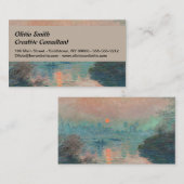 Carte De Visite Monet Sunset Seine Beaux-Art Impressionnisme (Devant / Derrière)