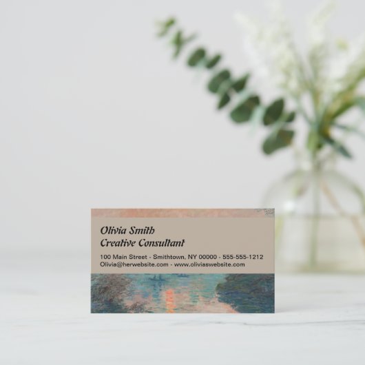 Carte De Visite Monet Sunset Seine Beaux-Art Impressionnisme (Debout devant)