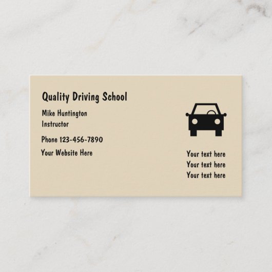 Carte De Visite Moniteur d'auto-école simple (Devant)