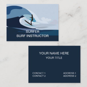 Carte De Visite Moniteur de Surf de Plage de Surf