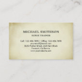 Carte De Visite Moniteur d'équitation Brown Rustique Parchemin (Dos)