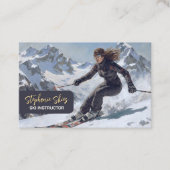 Carte De Visite Monitrice de ski femme alpine (Devant)