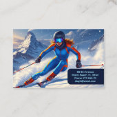 Carte De Visite Monitrice de ski femme alpine (Dos)
