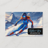 Carte De Visite Monitrice de ski femme alpine (Devant)