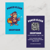 Carte De Visite Monkey Power Clean with QR code (Devant / Derrière)