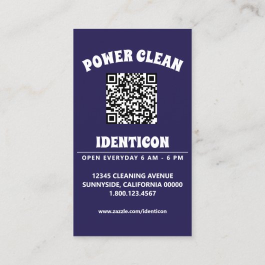 Carte De Visite Monkey Power Clean with QR code (Dos)
