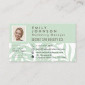 Carte De Visite Monnaie Botanique Tropical Leaf Beauté Photo & Log (Devant)