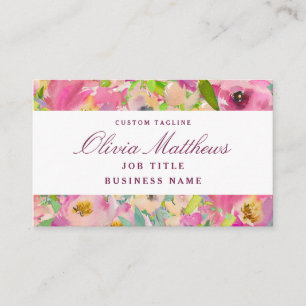 Carte De Visite Monnaie Chic En Plein Fleur & Blush Floral Médias 