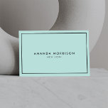 Carte De Visite Monnaie de luxe minimaliste/Noir<br><div class="desc">Un design élégant et raffiné élève votre nom ou nom d'entreprise par un style minimal et moderne. La fine bordure noire est ancrée sur un arrière - plan bleu/vert menthe pour donner une impression de luxe à ce modèle design carte de visite classique. © 1201AM CREATIVE</div>