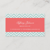 Carte De Visite Monnaie et corail Moderne Chevron Stripes (Dos)