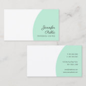 Carte De Visite Monnaie modèle Vert Blanc Moderne Texte manuscrit (Devant / Derrière)