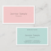 Carte De Visite Monnaie rose vif moderne vert Modèle simple (Devant / Derrière)