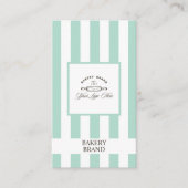 Carte De Visite Monnaie Vert Blanc Français Boulangerie Logo Grand (Devant)