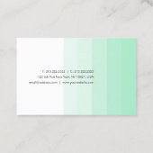 Carte De Visite Monnaie Vert Blanc Manuscrit Nom (Dos)