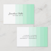 Carte De Visite Monnaie Vert Blanc Manuscrit Nom (Devant / Derrière)