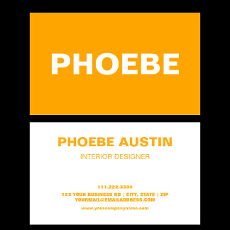 Carte De Visite Monochrom Orange Professionnel Simple