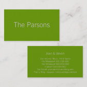 Carte De Visite Monochromatique dans le thé vert (Devant / Derrière)