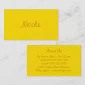 Carte De Visite Monochromatique en maïs éclaté de beurre (Devant / Derrière)