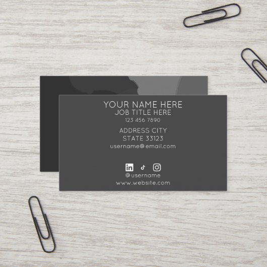 Carte De Visite Monochrome (Devant/Arrière en situation)