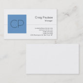 Carte de visite monochrome bleu tendance (Devant / Derrière)