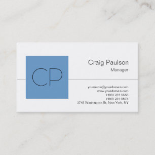 Carte de visite monochrome bleu tendance