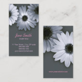 Carte de visite monochrome de marguerites (Devant / Derrière)