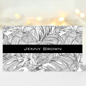 Carte De Visite Monochrome Feuille tropical
