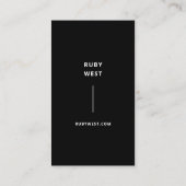 Carte De Visite Monochrome moderne minimaliste noir et blanc (Dos)