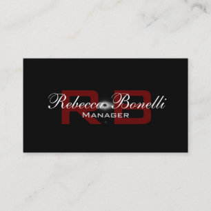 Carte de visite monochrome noir blanc rouge