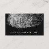 Carte De Visite Monochrome renversé d'empreinte digitale de boucle (Devant)
