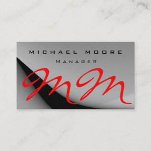 Carte de visite monochrome rouge avec monogramme g