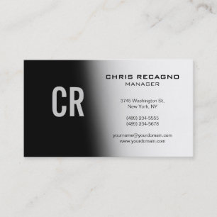 Carte de visite monochrome tendance avec monogramm