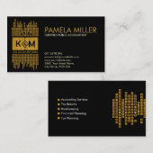 Carte De Visite Monogram Accounting Company - Noir et or (Devant / Derrière)