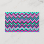 Carte De Visite Monogram Aqua Turquoise bleu rose Tribal Chevron Z (Dos)