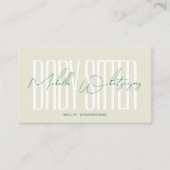 Carte De Visite Monogram BABY SITTER modern script (Devant)
