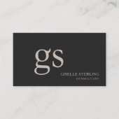 Carte De Visite Monogram Black QR Code Professional (Devant)