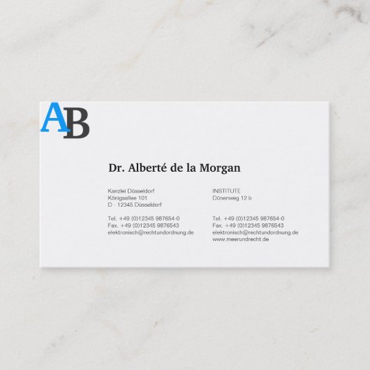 Carte De Visite Monogram Bleu (Devant)