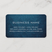 Carte De Visite Monogram Blue Sapphire look cuir (Dos)