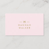 Carte De Visite Monogram Blush | Elegant Gold Minimum (Devant)